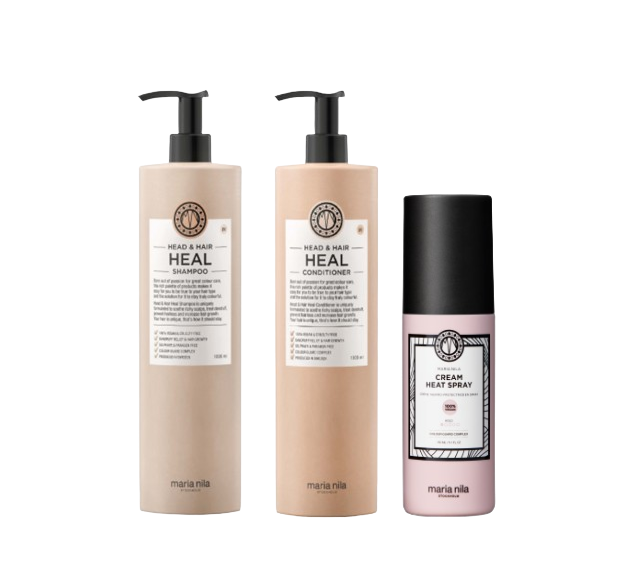 Heal Duo Shampoo &amp; Conditioner 2x1000ml &amp; Cream Heat Spray 150 ml